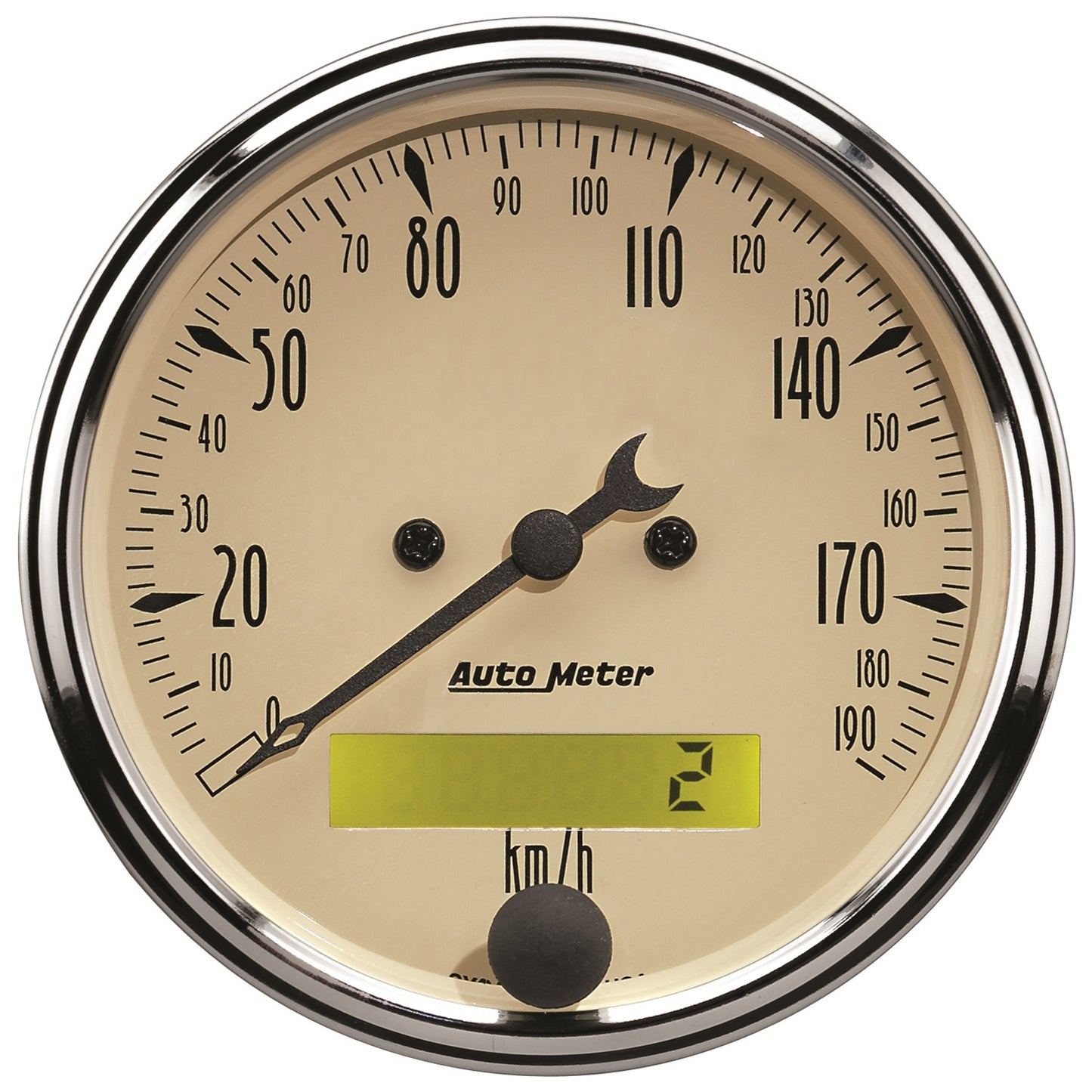 AutoMeter 3-1/8 in. SPEEDOMETER 0-190 KPH ANTIQUE BEIGE 1887-M