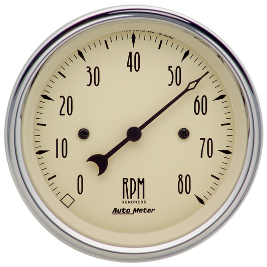 AutoMeter 3-3/8 in. IN-DASH TACHOMETER 0-8000 RPM ANTIQUE BEIGE 1890