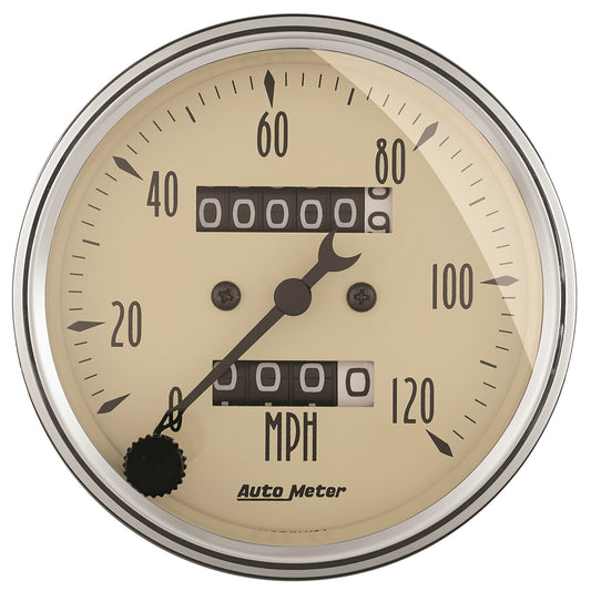 AutoMeter 3-1/8 in. SPEEDOMETER 0-120 MPH ANTIQUE BEIGE 1896