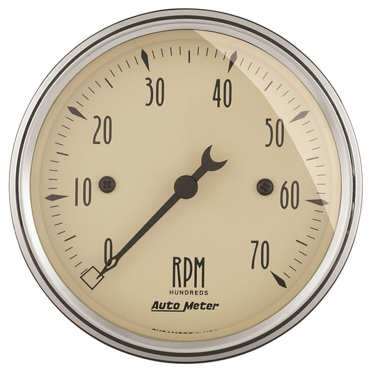 AutoMeter 3-1/8 in. IN-DASH TACHOMETER 0-7000 RPM ANTIQUE BEIGE 1898