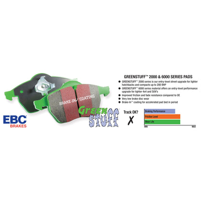 EBC DP61199 6000 Series Greenstuff Truck/SUV Brakes Disc Pads