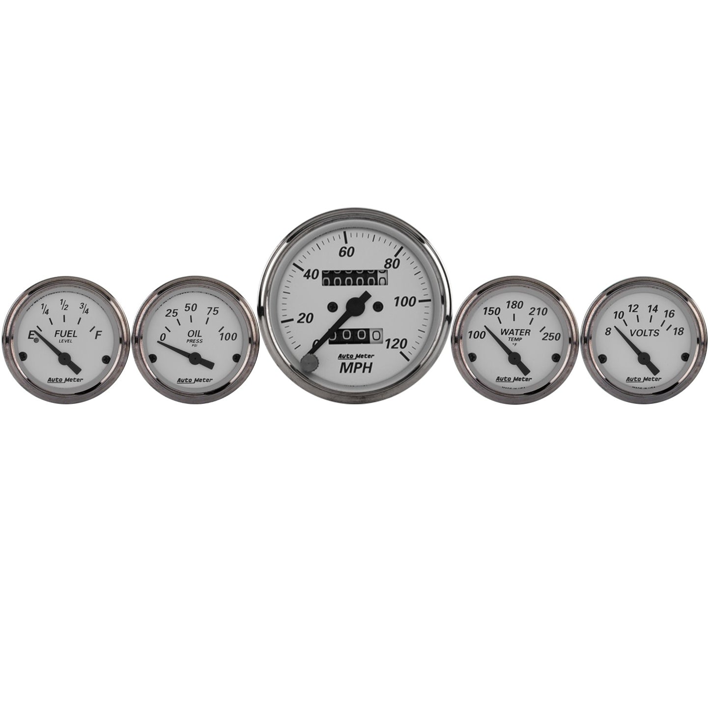 AutoMeter 5 PC. GAUGE KIT 3-1/8 in. & 2-1/16 in. MECH. SPEEDOMETER AMERICAN PLATINUM 1901