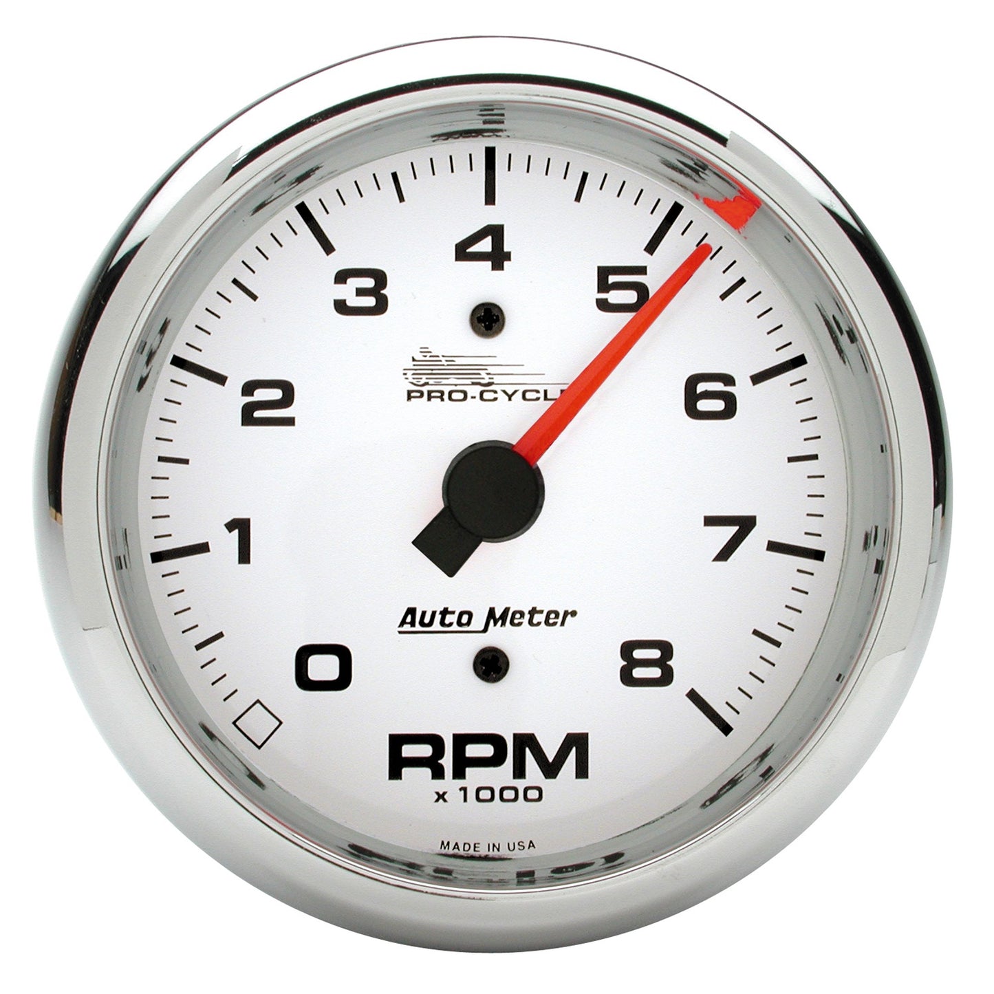 AutoMeter 3-3/8 in. TACHOMETER 0-8000 RPM WHITE PRO-CYCLE 19301