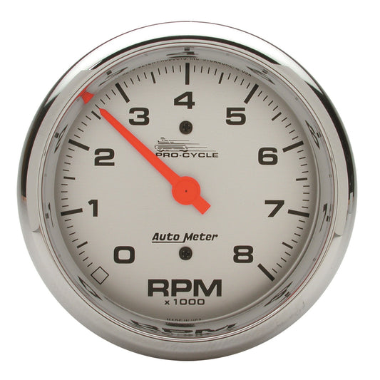 AutoMeter 3-3/8 in. TACHOMETER 0-8000 RPM SILVER PRO-CYCLE 19302
