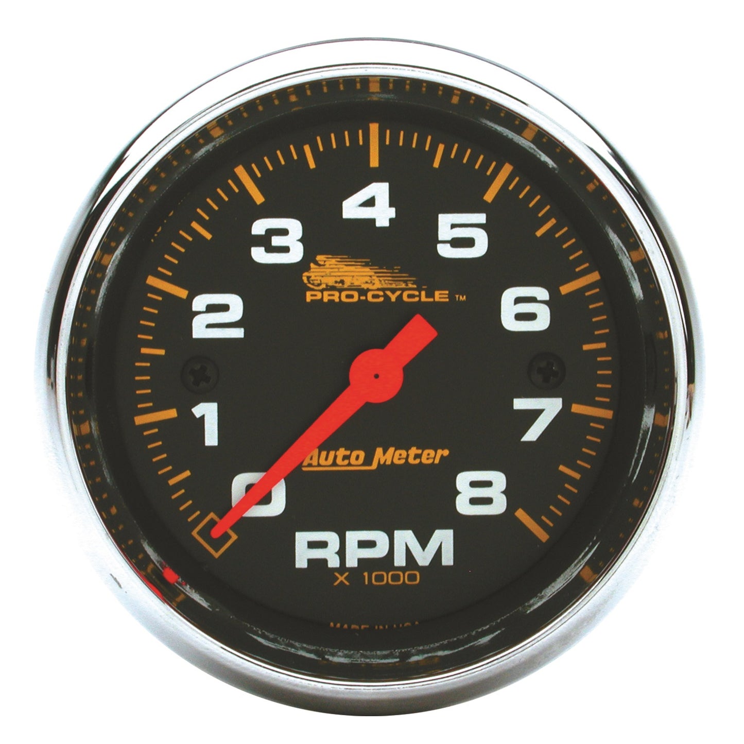 AutoMeter 2-5/8 in. TACHOMETER 0-8000 RPM BLACK PRO-CYCLE 19304