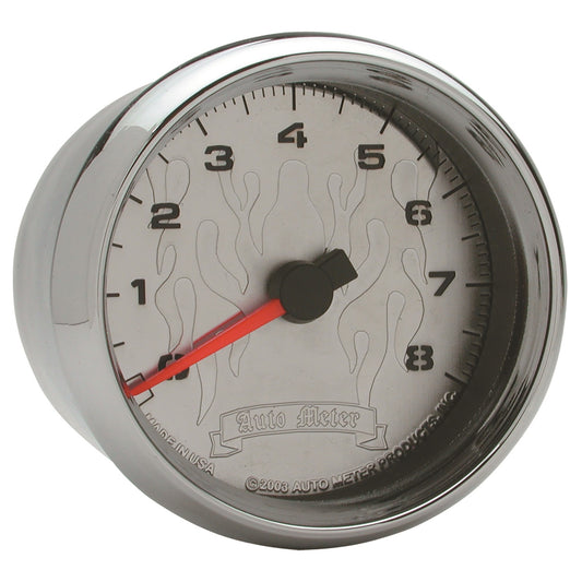 AutoMeter 2-5/8 in. TACHOMETER 0-8000 RPM CHROME FLAME PRO-CYCLE 19309