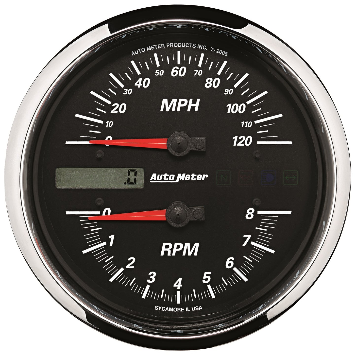 AutoMeter 5 in. DIRECT FIT TACHOMETER/SPEEDOMETER COMBO 8K RPM/120 MPH BLACK PRO-CYCLE 19466