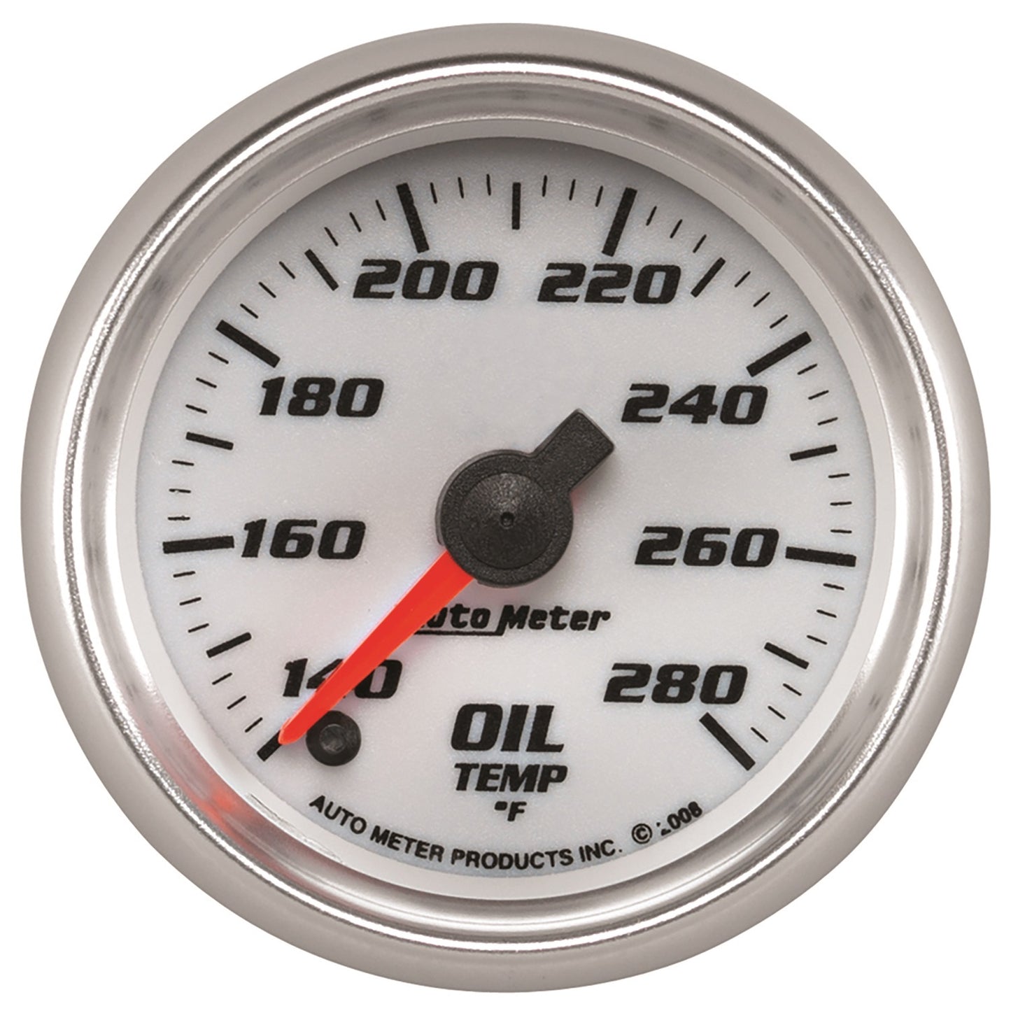 AutoMeter 2-1/16 in. OIL TEMPERATURE 140-280 Fahrenheit WHITE PRO-CYCLE 19740