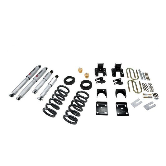 BELLTECH 673SP LOWERING KITS Front And Rear Complete Kit W/ Street Performance Shocks 2004-2006 Chevrolet Silverado/Sierra (Crew Cab 4DR) 3 in. F/4 in. or 5 in. R drop W/ Street Performance Shocks