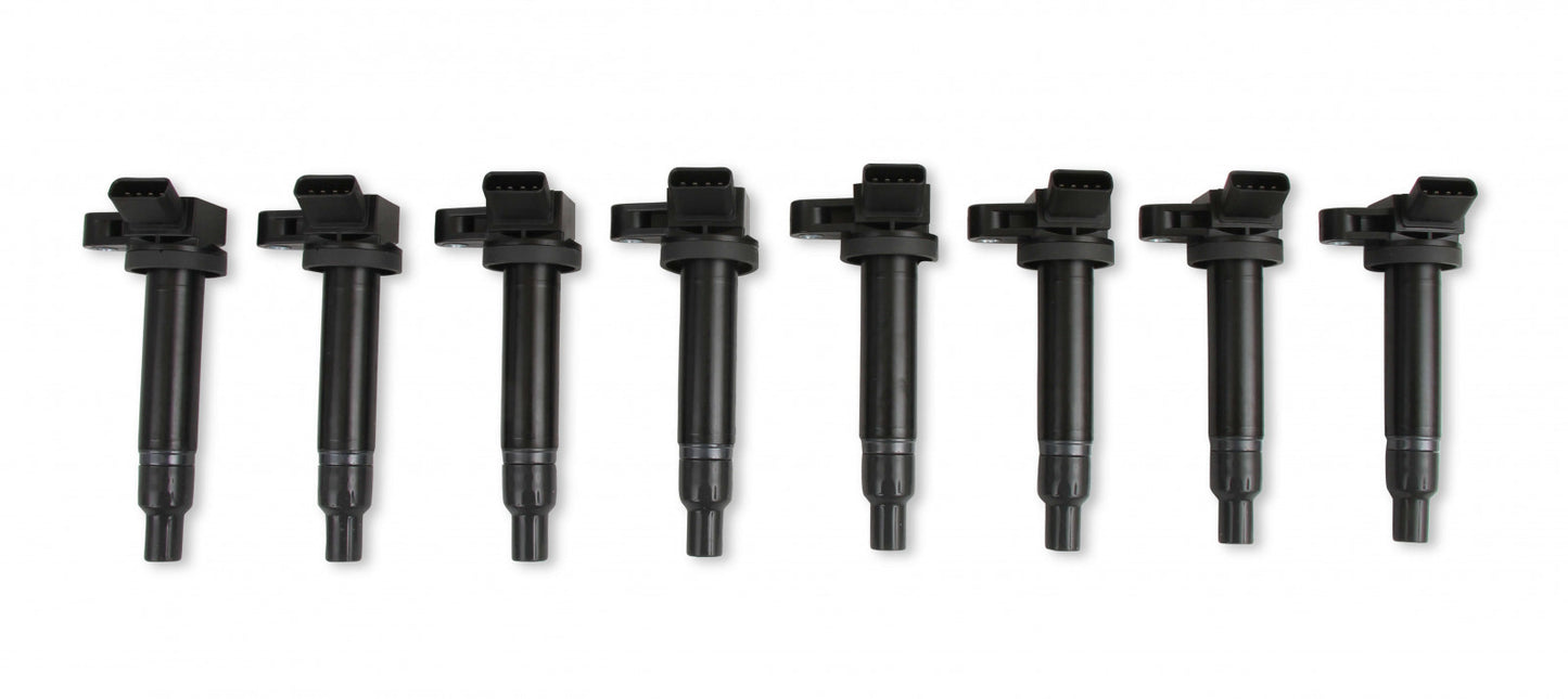ACCEL Ignition Coils - 1998-2010 Toyota, 4.7L/Lexus 4.3L, V8 Engines, 8-Pack, Black 140083K-8