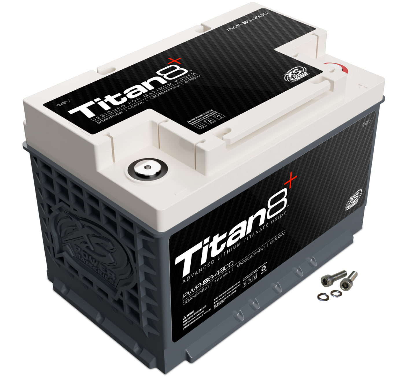 XS Power Batteries 14V Lithium Titan 8 Batteries - M6 Terminal Bolts Included 2000 Max Amps PWR-S6-4800