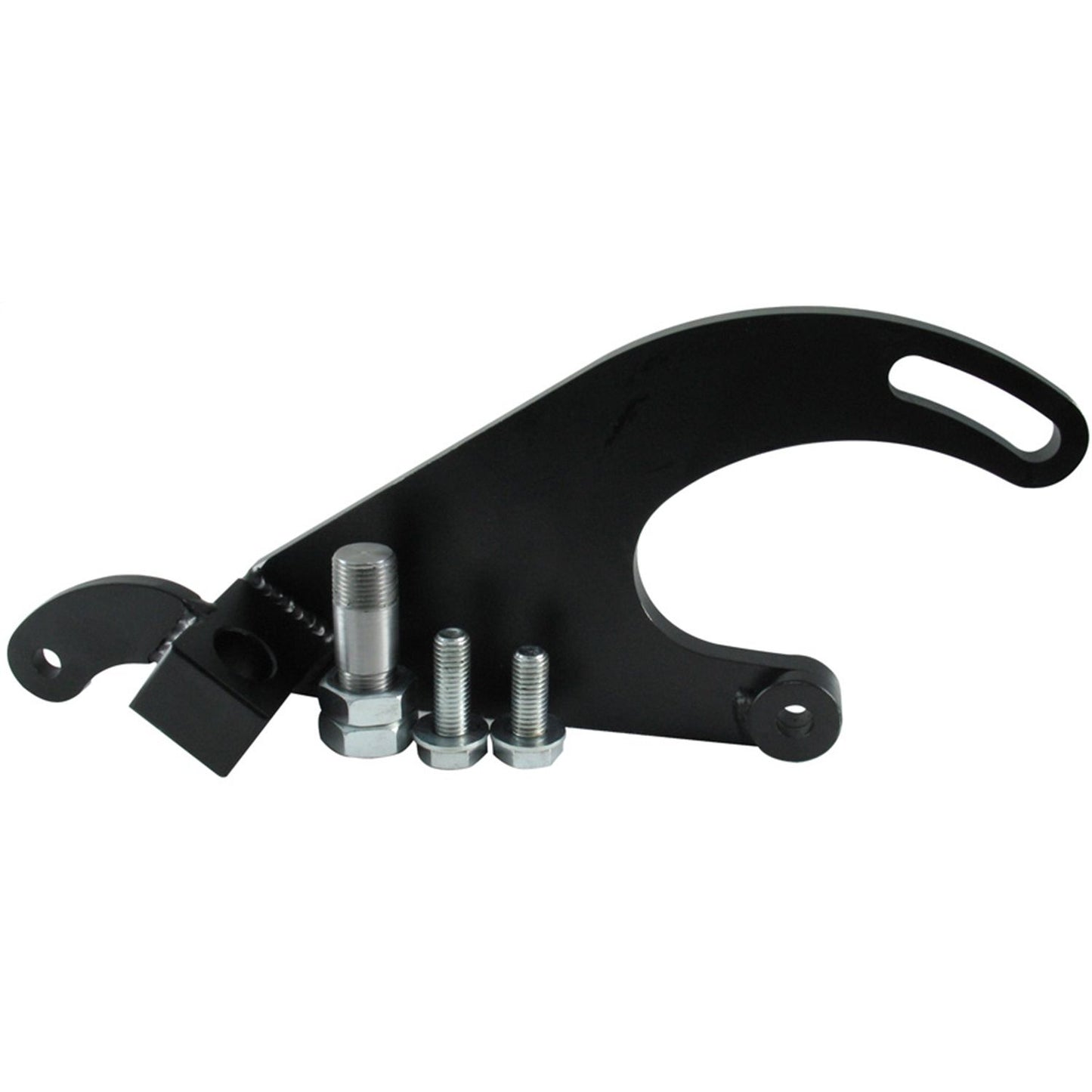 Borgeson - Pump Bracket - P/N: 802411 - Power steering pump bracket for attaching a Saginaw style P/S pump to Ford y-Block. Painted black with hardware.