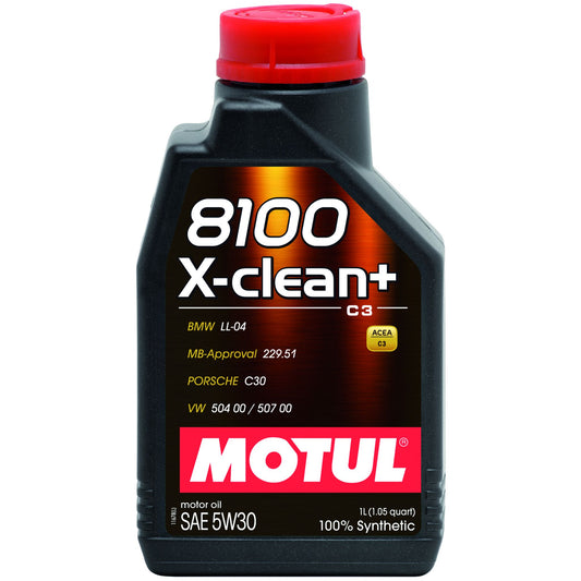 Motul 8100 X-CLEAN + 5W30 - 1L - Synthetic Engine Oil 106376
