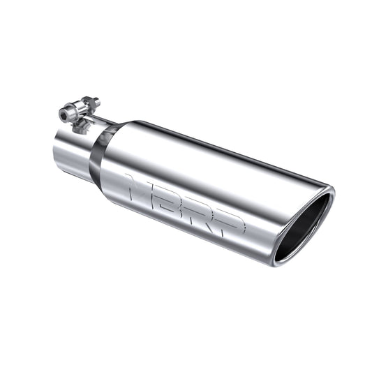 MBRP Exhaust Tip; 3in. O.D. Angled Rolled End 2in. inlet 10in. length; T304 T5113