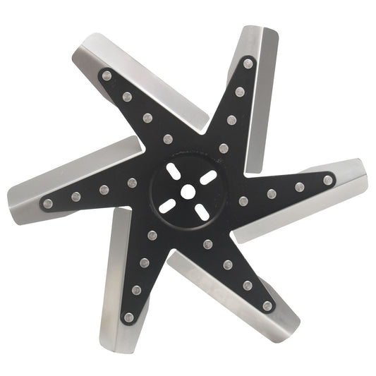 Derale 15" High Performance Stainless Steel Reverse Rotation Flex Fan, Black Hub 19315