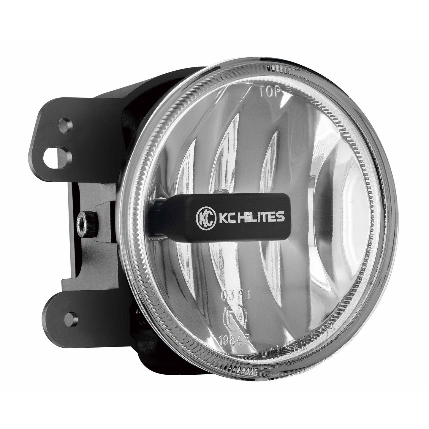 KC HiLiTES 4 in Gravity LED G4 - Single Light - SAE/ECE - 10W Fog Beam - for 07-09 Jeep JK 1494