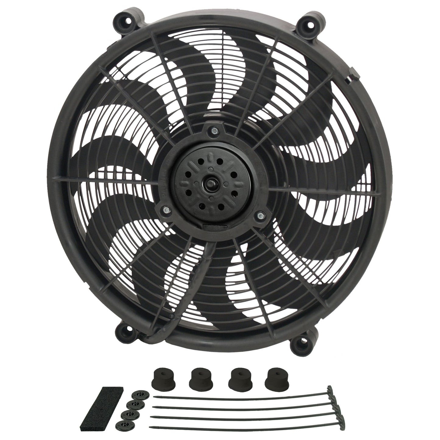 Derale 17" High Output Single RAD Pusher/Puller Fan with Standard Mount Kit 18217