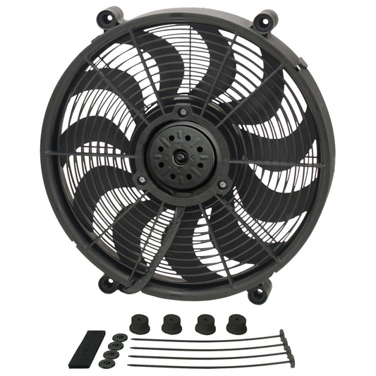 Derale 17" High Output Single RAD Pusher/Puller Fan with Standard Mount Kit 18217
