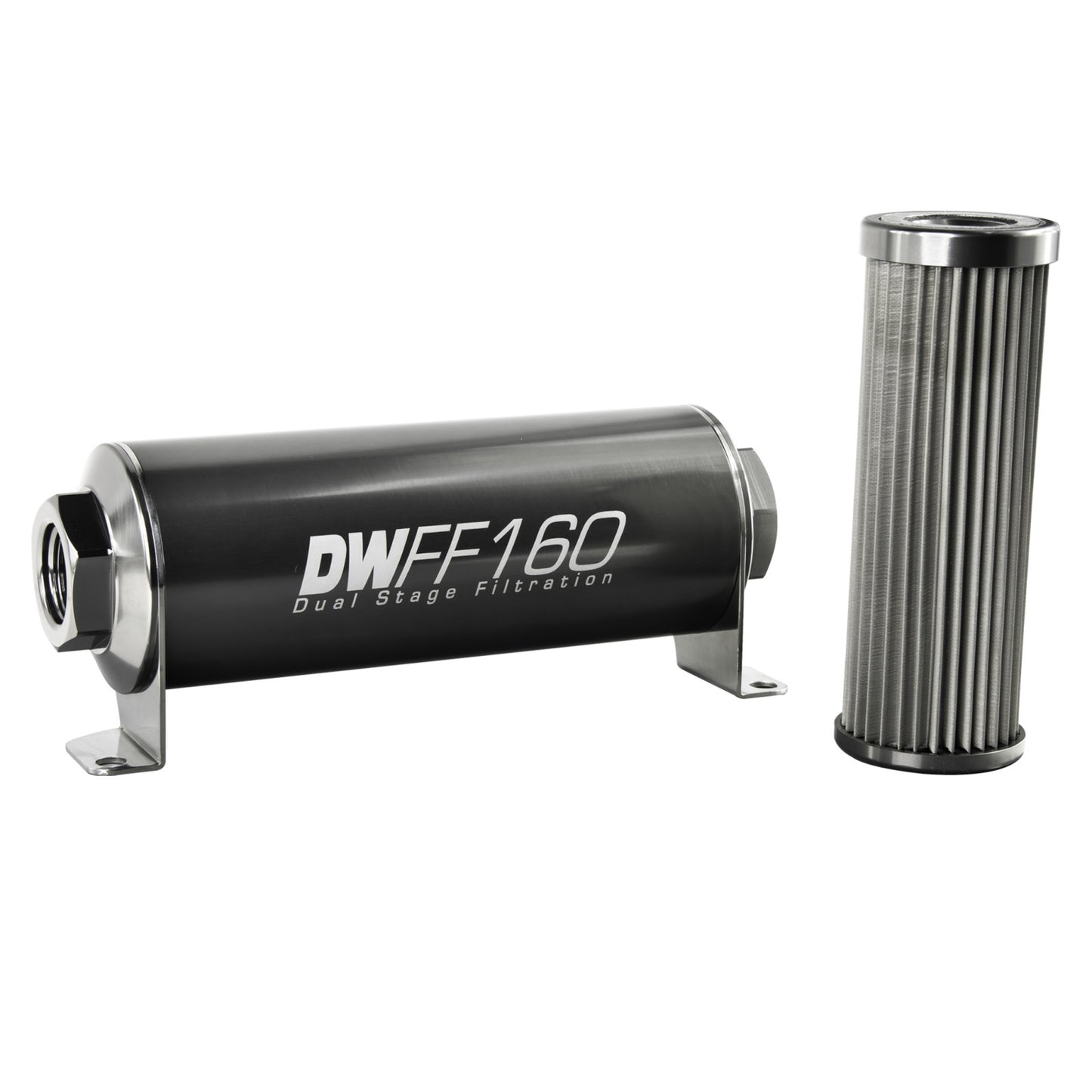 Deatschwerks In-line fuel filter element and housing kit, stainless steel 10 micron, -10AN, 160mm. Universal DEW-8-03-160-010K