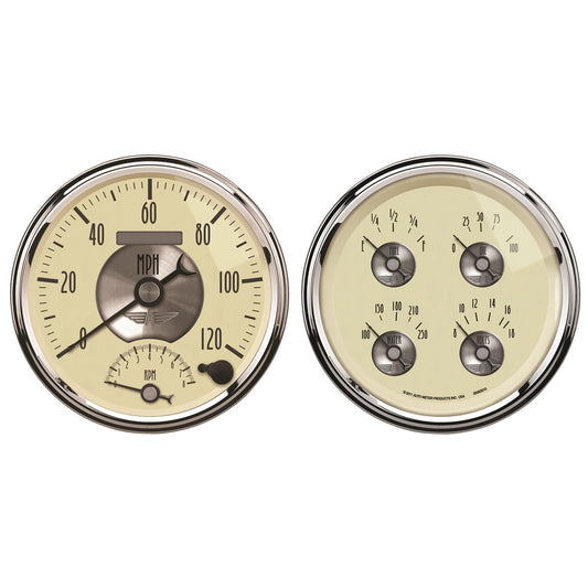 AutoMeter 2 PC. GAUGE KIT 5 in. QUAD & TACH/SPEEDO 240-33 O PRESTIGE ANTQ. IVORY 2004