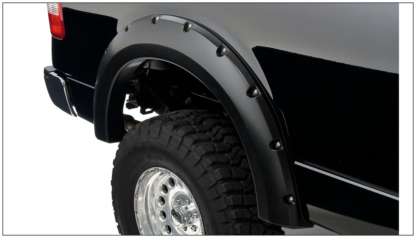 Bushwacker 20054-02 Black Pocket/Rivet Style Smooth Finish Rear Fender Flares For 2004-2008 Ford F-150