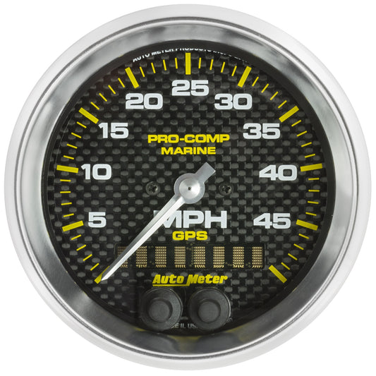 AutoMeter 3-3/8 in. GPS SPEEDOMETER 0-50 MPH MARINE CARBON FIBER 200635-40