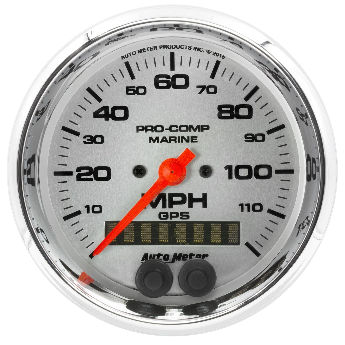 AutoMeter 3-3/8 in. GPS SPEEDOMETER 0-120 MPH MARINE CHROME ULTRA-LITE 200637-35
