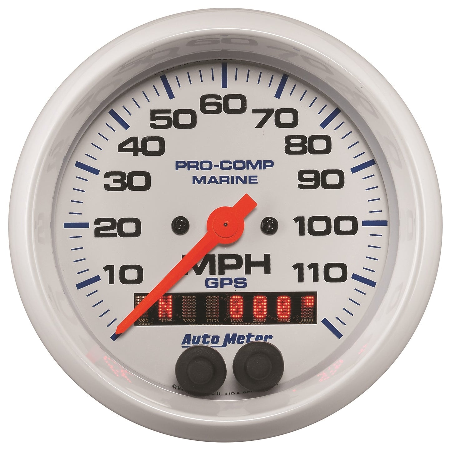 AutoMeter 3-3/8 in. GPS SPEEDOMETER 0-120 MPH MARINE WHITE 200637