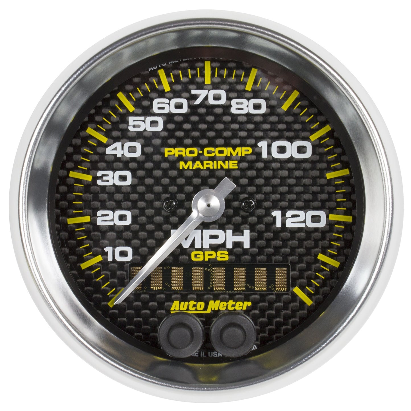 AutoMeter 3-3/8 in. GPS SPEEDOMETER 0-140 MPH MARINE CARBON FIBER 200638-40