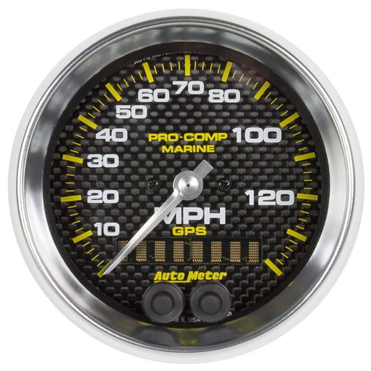 AutoMeter 3-3/8 in. GPS SPEEDOMETER 0-140 MPH MARINE CARBON FIBER 200638-40
