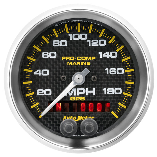 AutoMeter 3-3/8 in. GPS SPEEDOMETER 0-200 MPH MARINE CARBON FIBER 200639-40