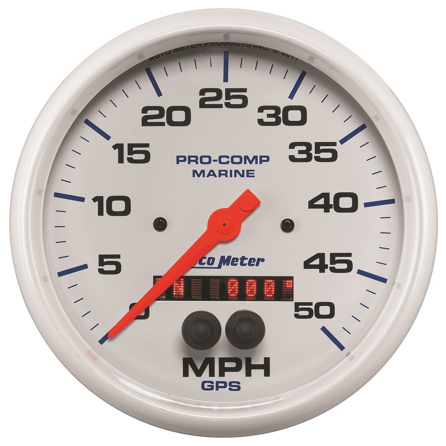 AutoMeter 5 in. GPS SPEEDOMETER 0-50 MPH MARINE WHITE 200644