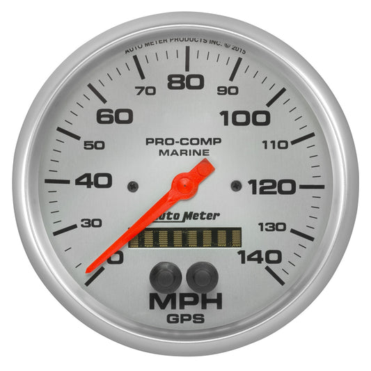 AutoMeter 5 in. GPS SPEEDOMETER 0-140 MPH MARINE SILVER ULTRA-LITE 200647-33