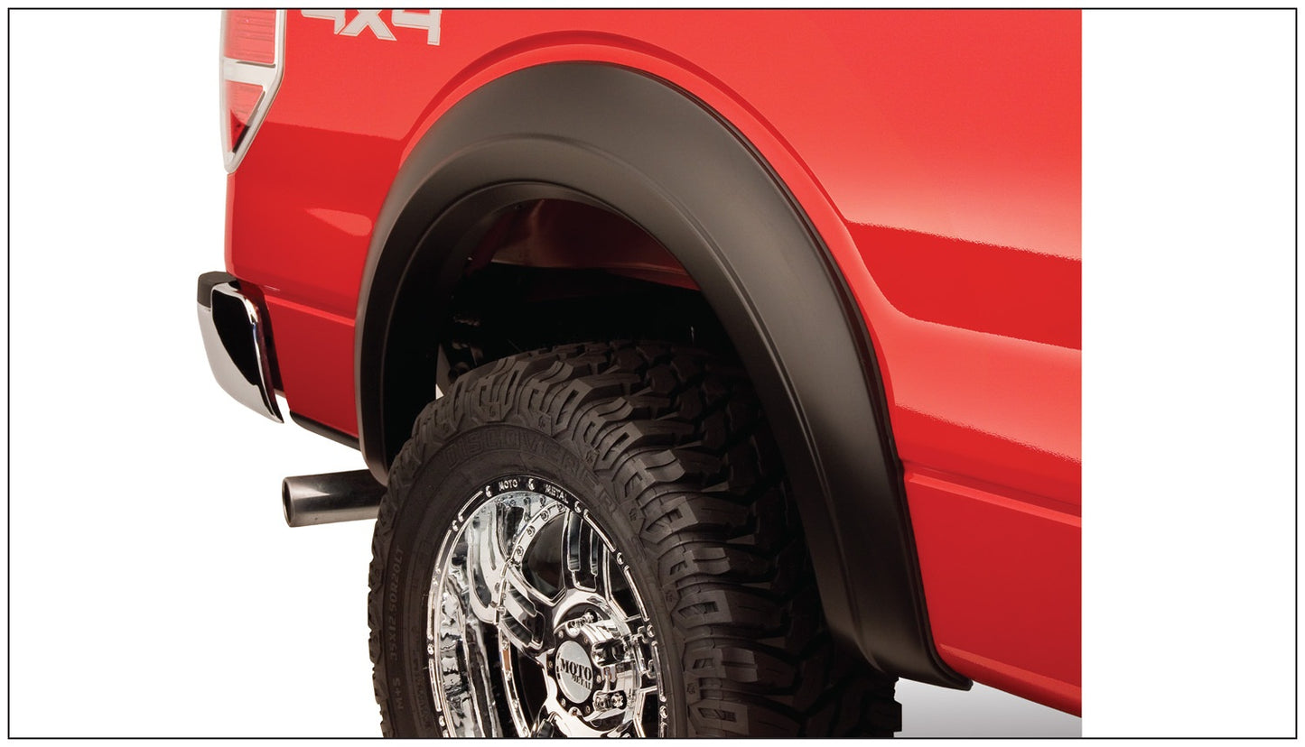 Bushwacker 20070-02 Black Extend-A-Fender Style Smooth Finish Rear Fender Flares For 2009-2014 Ford F-150 (Excludes Raptor)
