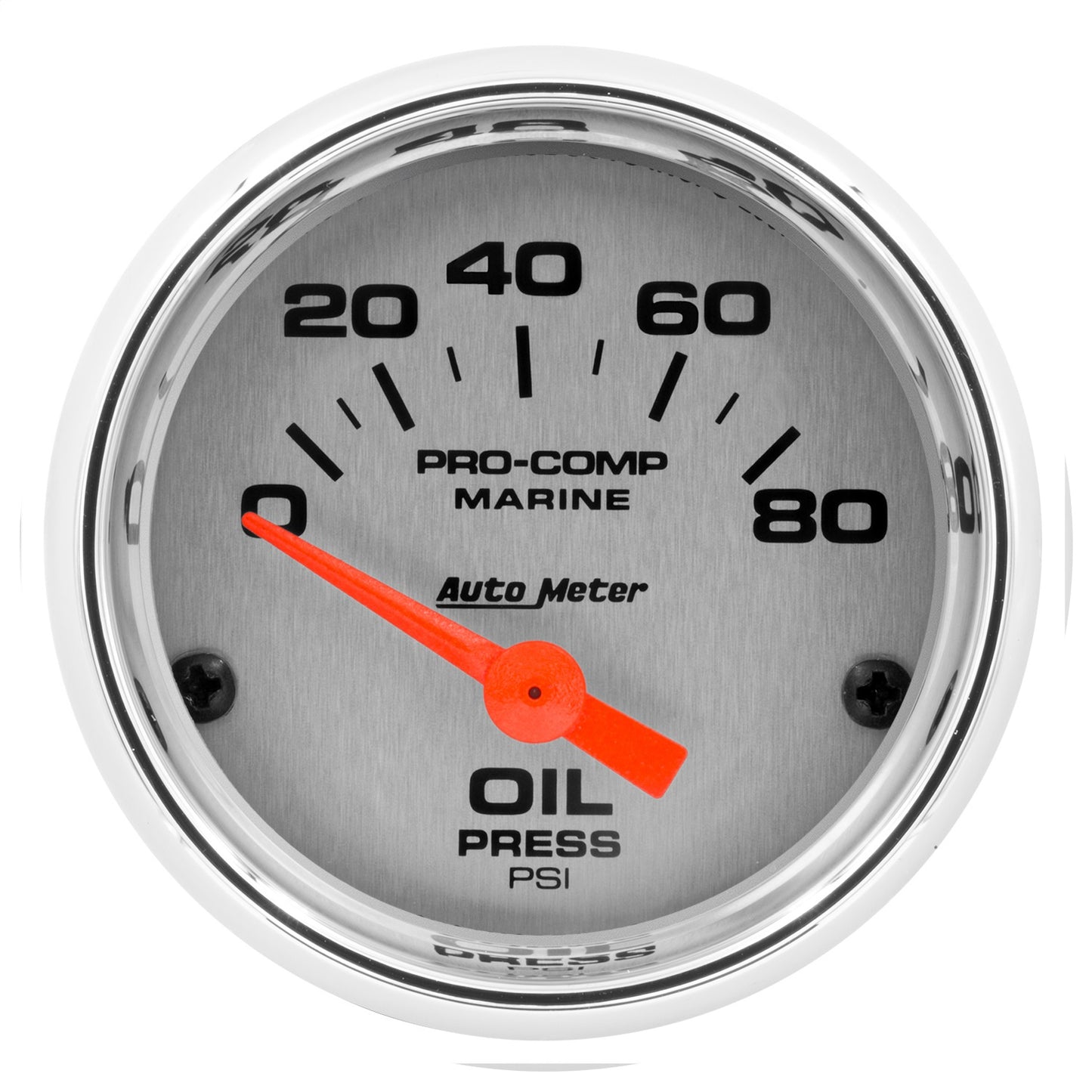 AutoMeter 2-1/16 in. OIL PRESSURE 0-80 PSI MARINE CHROME ULTRA-LITE 200744-35