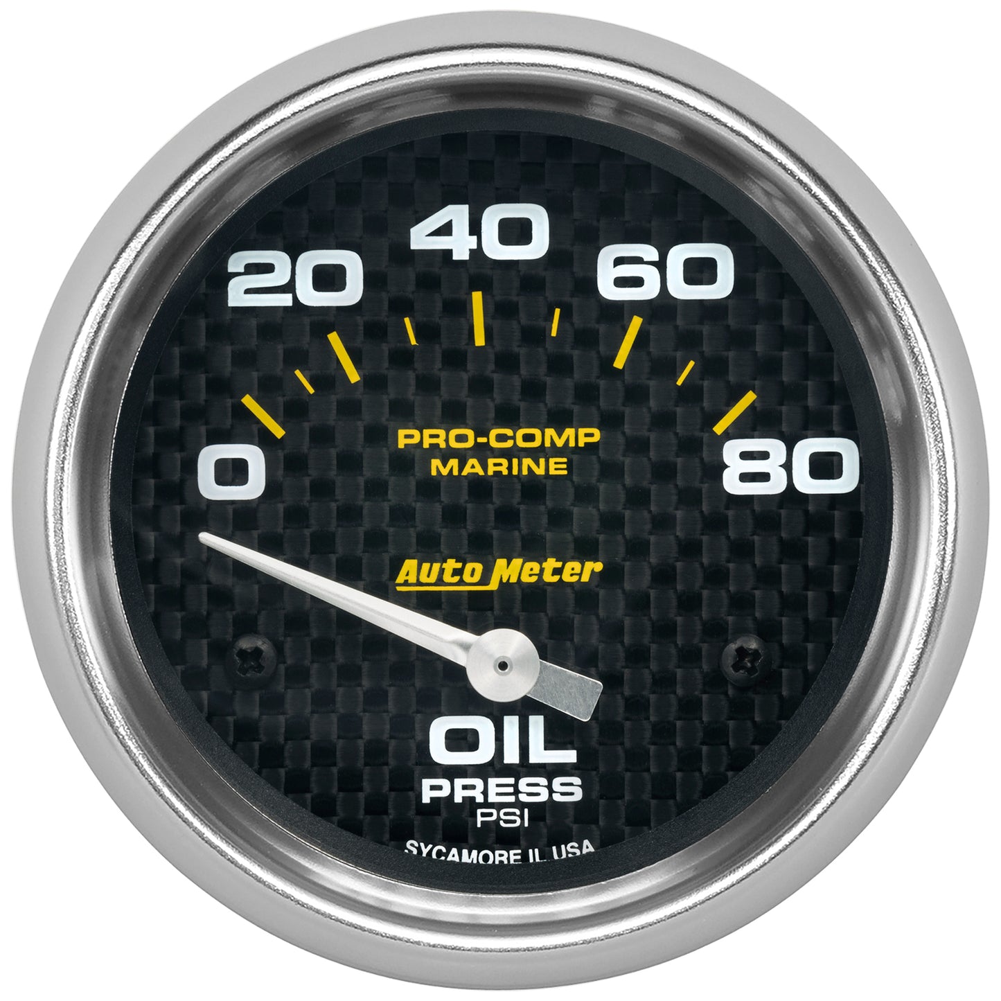AutoMeter 2-5/8 in. OIL PRESSURE 0-80 PSI MARINE CARBON FIBER 200747-40
