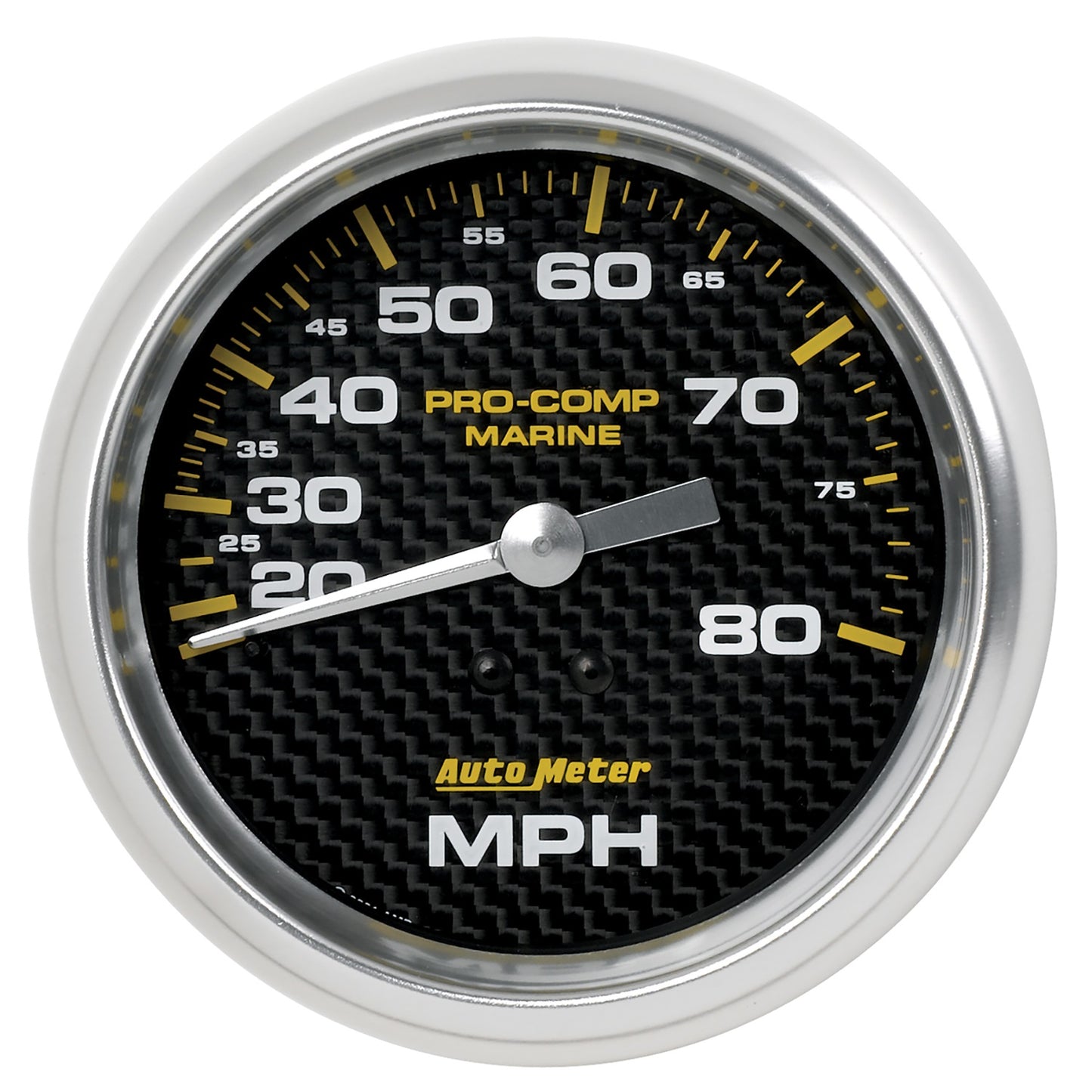 AutoMeter 3-3/8 in. MECHANICAL SPEEDOMETER 0-80 MPH MARINE CARBON FIBER 200753-40