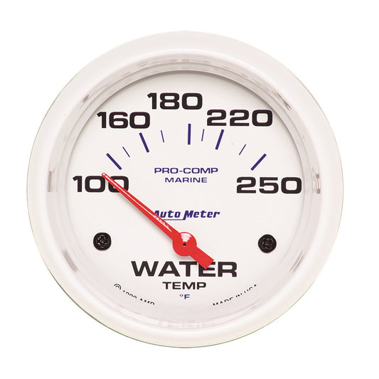 AutoMeter 2-5/8 in. WATER TEMPERATURE 100-250 Fahrenheit MARINE WHITE 200763