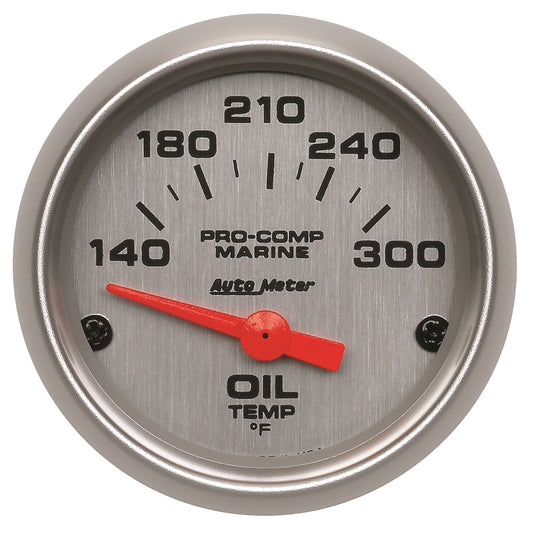 AutoMeter 2-1/16 in. OIL TEMPERATURE 140-340 Fahrenheit MARINE SILVER ULTRA-LITE 200764-33
