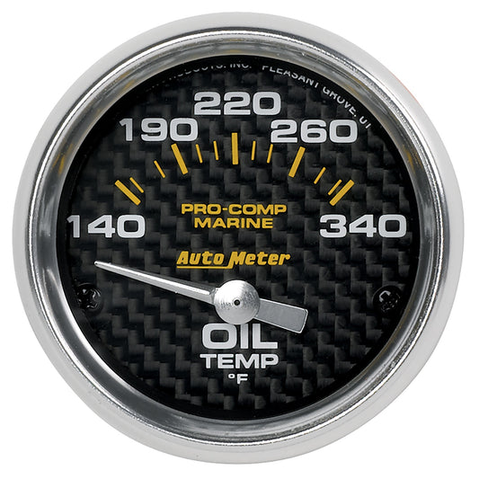 AutoMeter 2-1/16 in. OIL TEMPERATURE 140-340 Fahrenheit MARINE CARBON FIBER 200764-40
