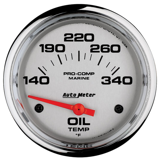 AutoMeter 2-5/8 in. OIL TEMPERATURE 140-340 Fahrenheit MARINE CHROME ULTRA-LITE 200765-35