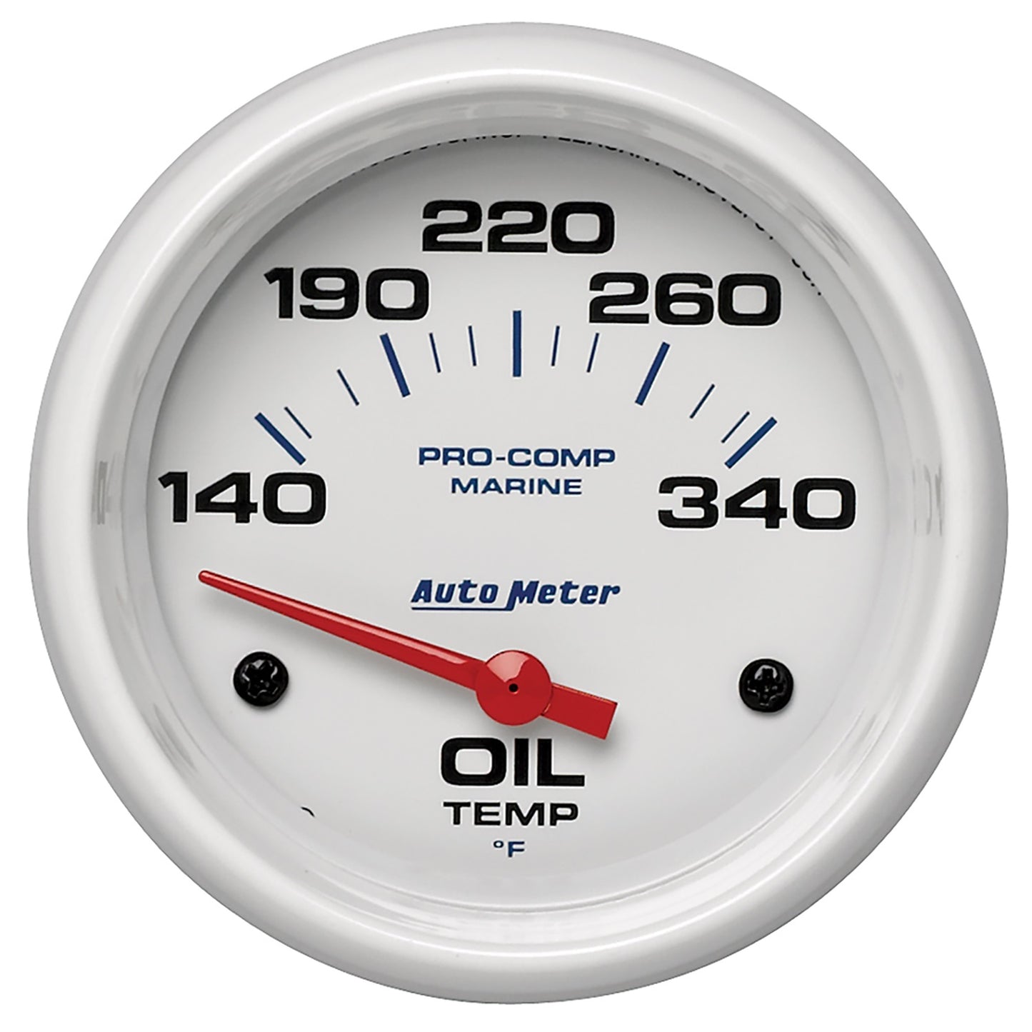 AutoMeter 2-5/8 in. OIL TEMPERATURE 140-340 Fahrenheit MARINE WHITE 200765