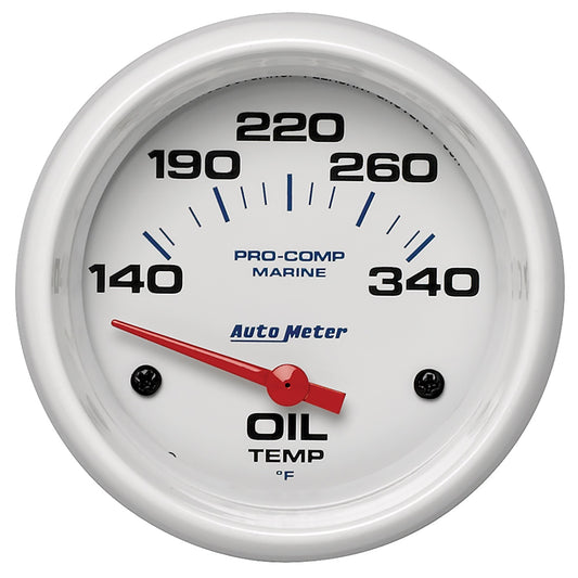 AutoMeter 2-5/8 in. OIL TEMPERATURE 140-340 Fahrenheit MARINE WHITE 200765