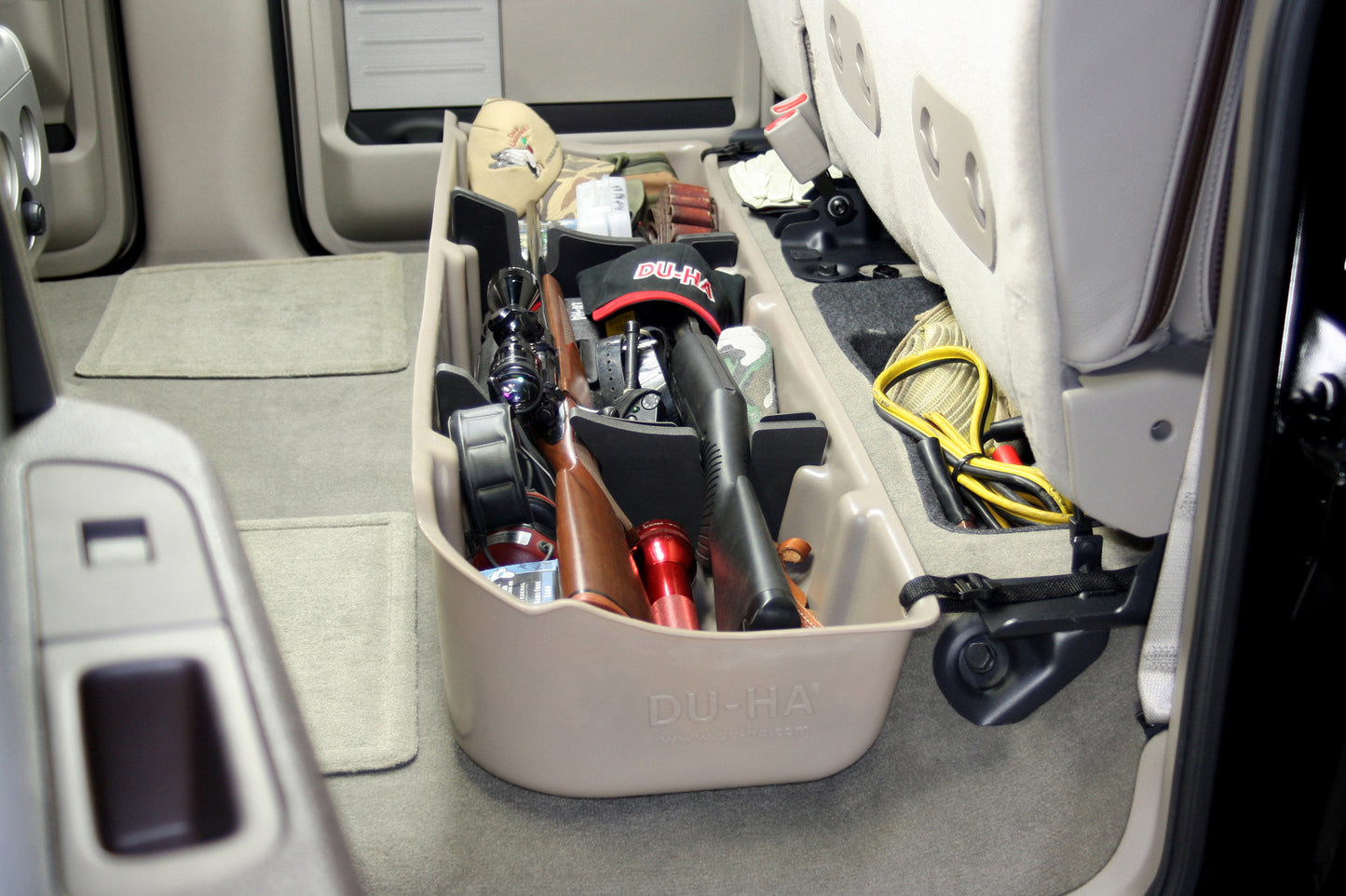 DU-HA 20100 Ford Underseat Storage Console Organizer And Gun Case - Gray