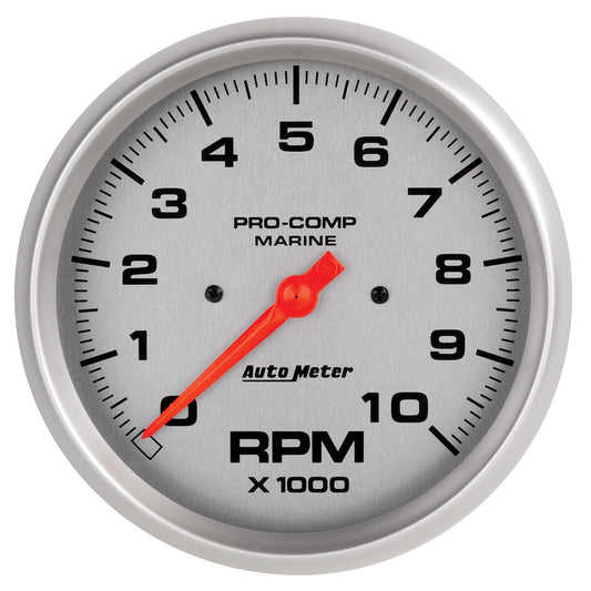 AutoMeter 5 in. IN-DASH TACHOMETER 0-10000 RPM MARINE SILVER ULTRA-LITE 200801-33