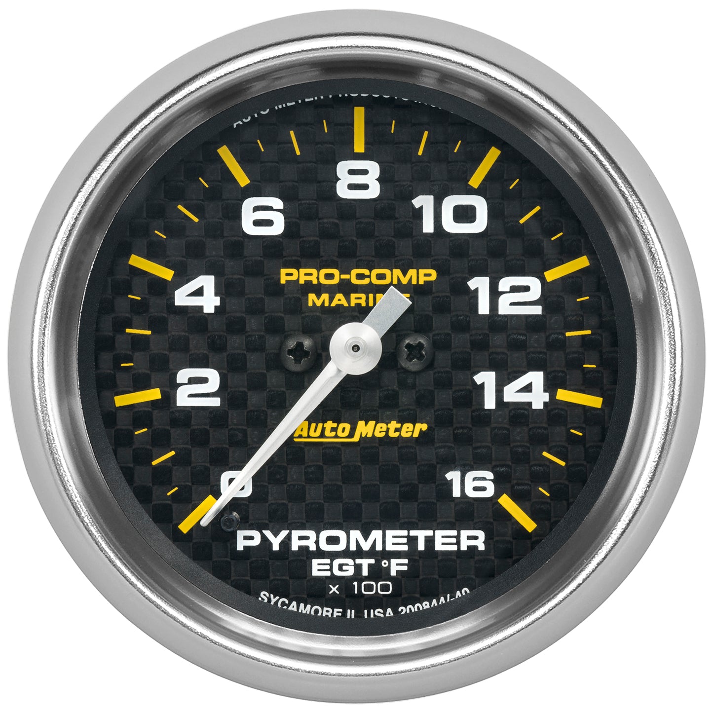 AutoMeter 2-5/8 in. PYROMETER 0-1600 Fahrenheit MARINE CARBON FIBER 200844-40