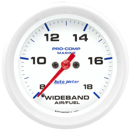AutoMeter 2-5/8 in. WIDEBAND AIR/FUEL RATIO ANALOG 8:1-18:1 AFR MARINE WHITE 200870