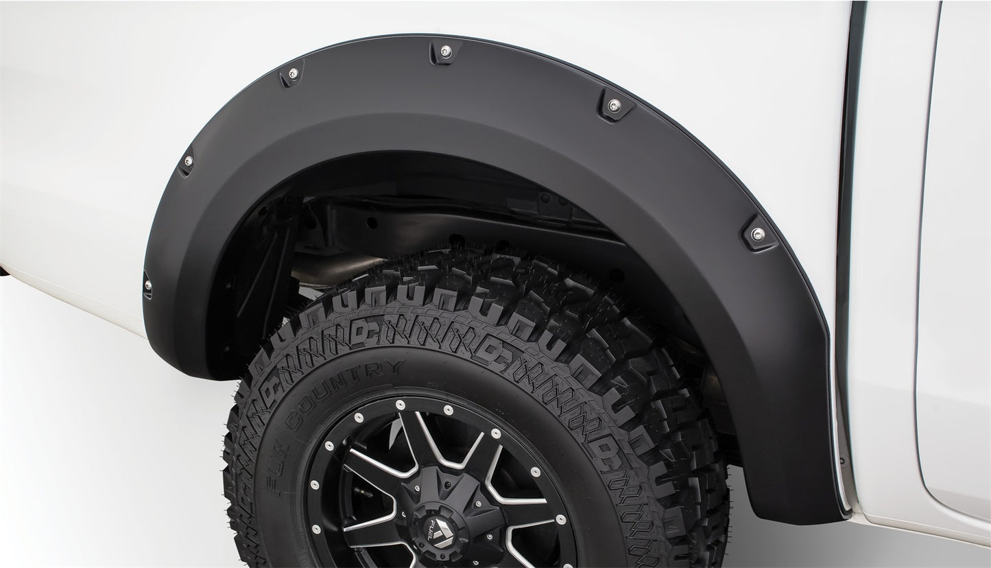 Bushwacker 20090-02 Black Pocket/Rivet Style Smooth Finish Rear Fender Flares For 2011-2018 Ford Ranger