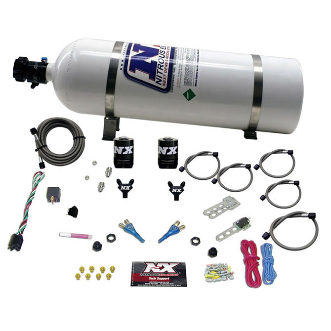 Nitrous Express GM EFI DUAL NOZZLE (100-300HP) WITH 15LB BOTTLE NX-20215-15