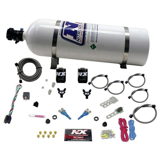 Nitrous Express GM EFI DUAL NOZZLE (100-300HP) WITH 15LB BOTTLE NX-20215-15